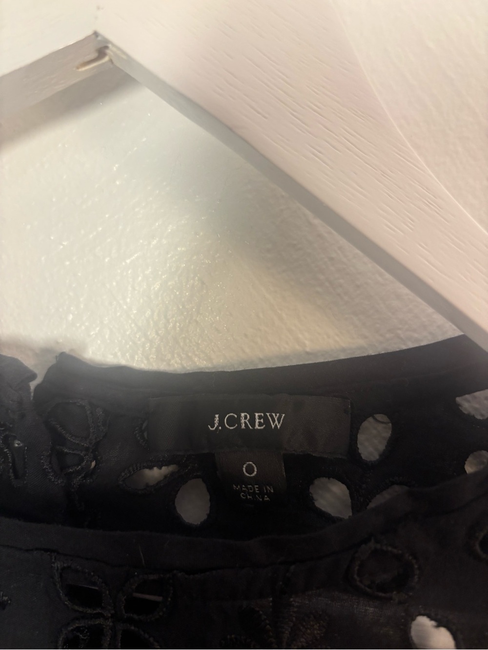 J. Crew Black Eyelet Mini Dress with Floral Cutouts - Picture 4 of 12